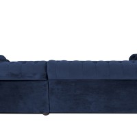 Γωνιακός Καναπές Κρεβάτι Crista Chesterfield  σε Μπλέ βελούδο 245x175x85cm