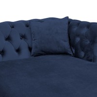 Γωνιακός Καναπές Κρεβάτι Crista Chesterfield  σε Μπλέ βελούδο 245x175x85cm