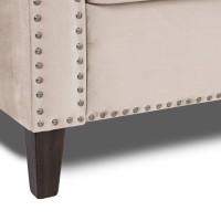 Διθέσιος Καναπές Chesterfield Queen Βελούδο Μπεζ 175×92×92 εκ