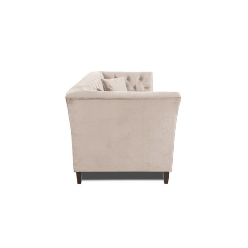 Διθέσιος Καναπές Chesterfield Queen Βελούδο Μπεζ 175×92×92 εκ