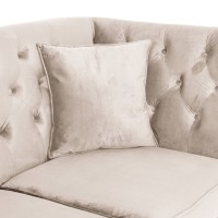 Διθέσιος Καναπές Chesterfield Queen Βελούδο Μπεζ 175×92×92 εκ