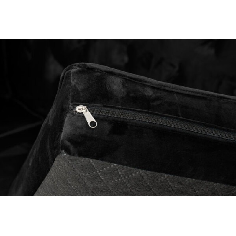 Διθέσιος Καναπές Chesterfield Queen Βελούδο Μαύρο 175×92×92 εκ