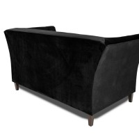 Διθέσιος Καναπές Chesterfield Queen Βελούδο Μαύρο 175×92×92 εκ