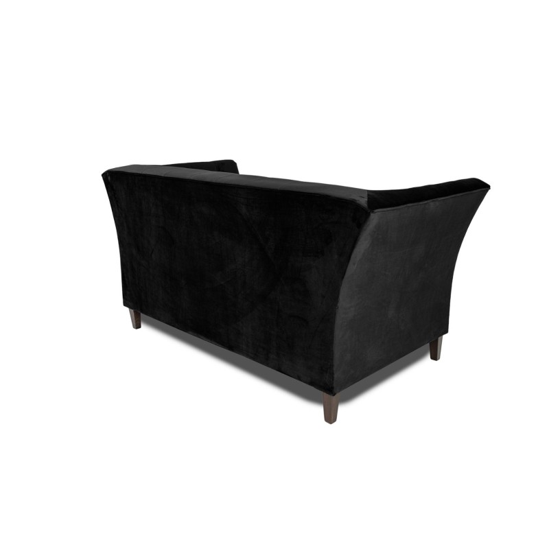 Διθέσιος Καναπές Chesterfield Queen Βελούδο Μαύρο 175×92×92 εκ