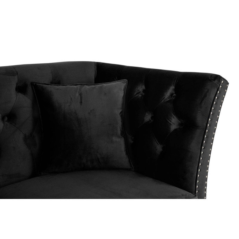 Διθέσιος Καναπές Chesterfield Queen Βελούδο Μαύρο 175×92×92 εκ