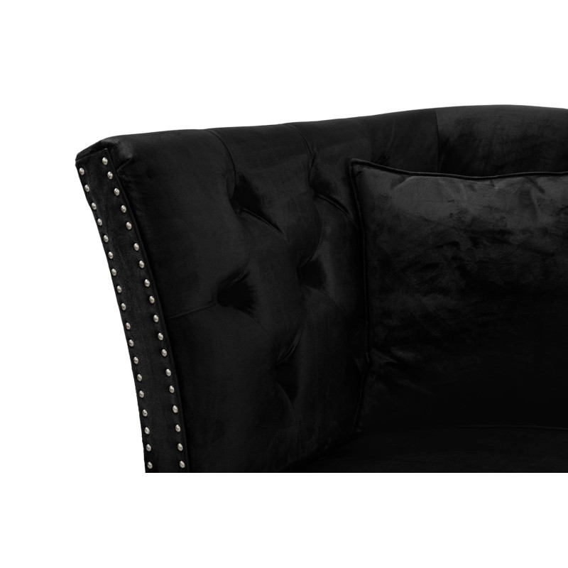 Διθέσιος Καναπές Chesterfield Queen Βελούδο Μαύρο 175×92×92 εκ