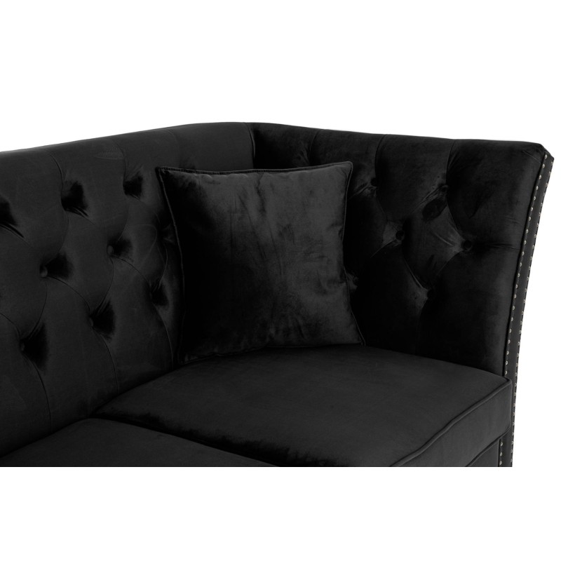 Διθέσιος Καναπές Chesterfield Queen Βελούδο Μαύρο 175×92×92 εκ