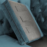 Διθέσιος Καναπές Chesterfield Queen Βελούδο Πετρόλ 175×92×92 εκ