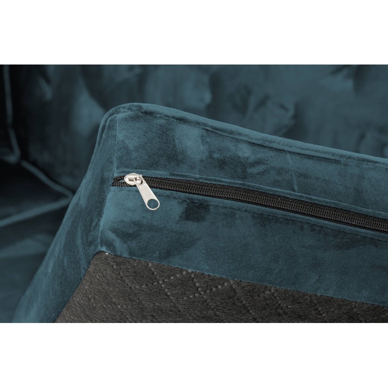 Διθέσιος Καναπές Chesterfield Queen Βελούδο Πετρόλ 175×92×92 εκ