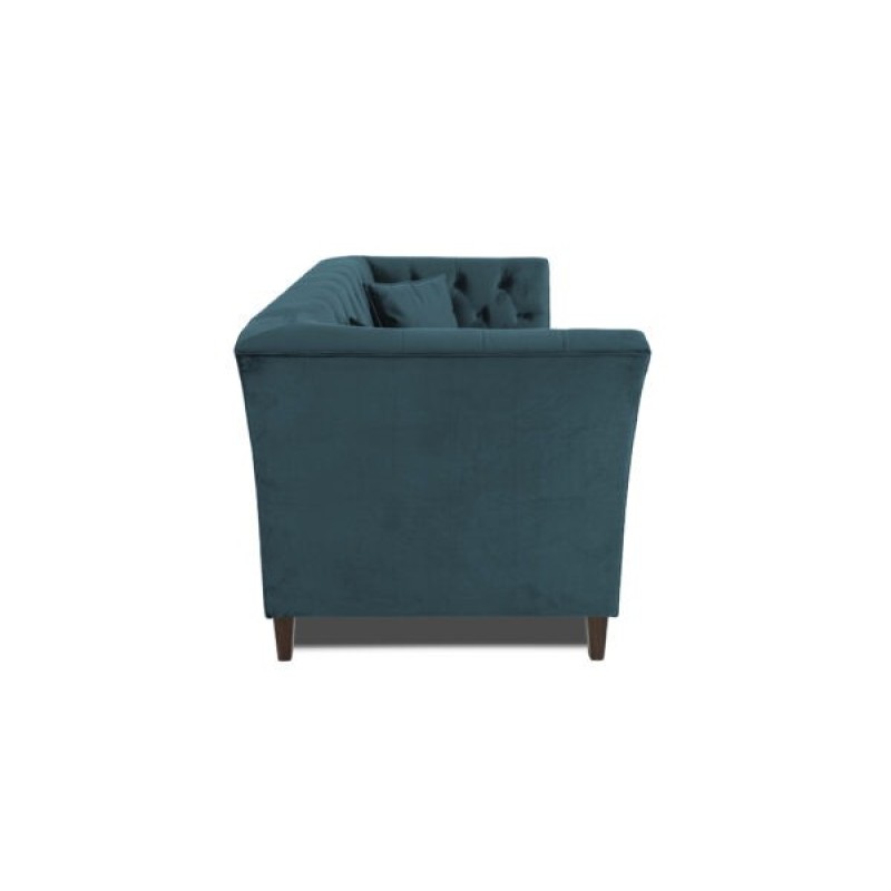 Διθέσιος Καναπές Chesterfield Queen Βελούδο Πετρόλ 175×92×92 εκ