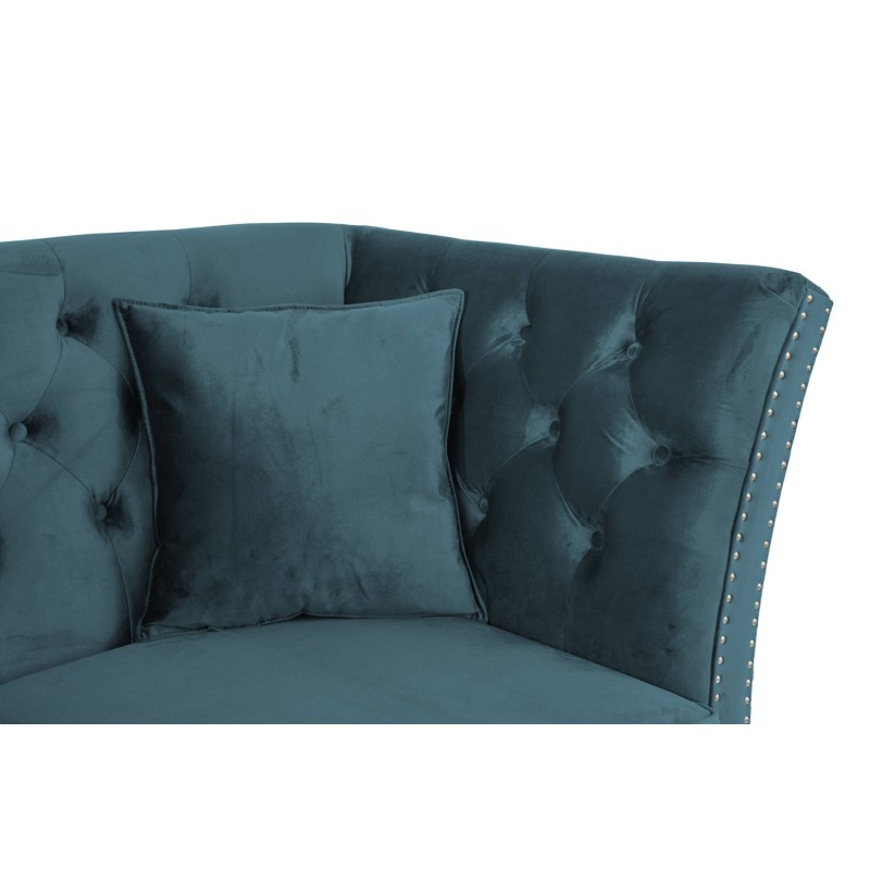 Διθέσιος Καναπές Chesterfield Queen Βελούδο Πετρόλ 175×92×92 εκ