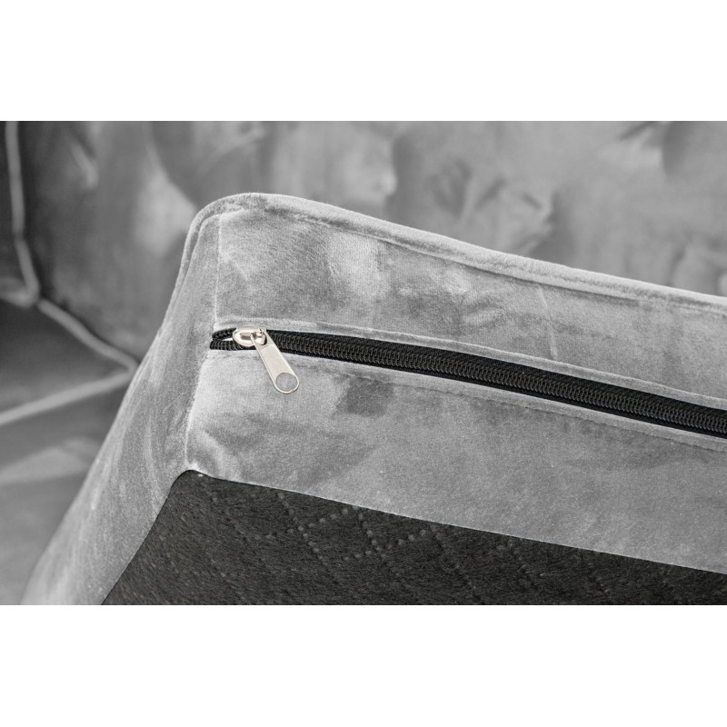 Διθέσιος Καναπές Chesterfield Queen Βελούδο Ανοιχτό Γκρι 175×92×92 εκ