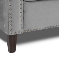 Διθέσιος Καναπές Chesterfield Queen Βελούδο Ανοιχτό Γκρι 175×92×92 εκ
