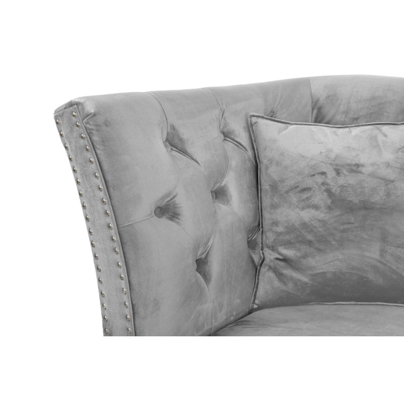 Διθέσιος Καναπές Chesterfield Queen Βελούδο Ανοιχτό Γκρι 175×92×92 εκ
