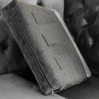 Διθέσιος Καναπές Chesterfield Queen Βελούδο Γκρι Ανθρακί 175×92×92 εκ