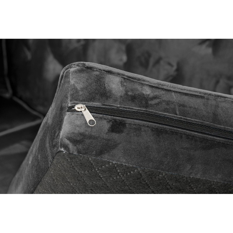Διθέσιος Καναπές Chesterfield Queen Βελούδο Γκρι Ανθρακί 175×92×92 εκ