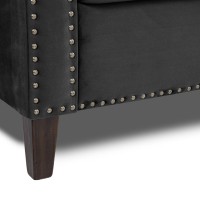 Διθέσιος Καναπές Chesterfield Queen Βελούδο Γκρι Ανθρακί 175×92×92 εκ