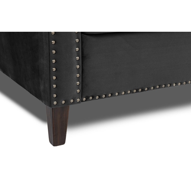 Διθέσιος Καναπές Chesterfield Queen Βελούδο Γκρι Ανθρακί 175×92×92 εκ