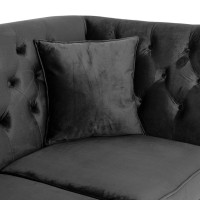 Διθέσιος Καναπές Chesterfield Queen Βελούδο Γκρι Ανθρακί 175×92×92 εκ