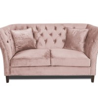 Διθέσιος Καναπές Chesterfield Queen Βελούδο Ροζ Γιασεμί 175×92×92 εκ