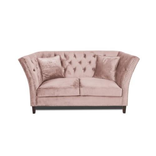 Διθέσιος Καναπές Chesterfield Queen Βελούδο Ροζ Γιασεμί 175×92×92 εκ
