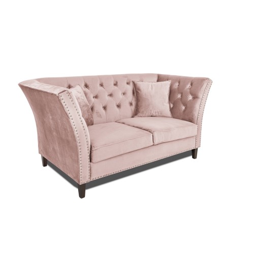 Διθέσιος Καναπές Chesterfield Queen Βελούδο Ροζ Γιασεμί 175×92×92 εκ