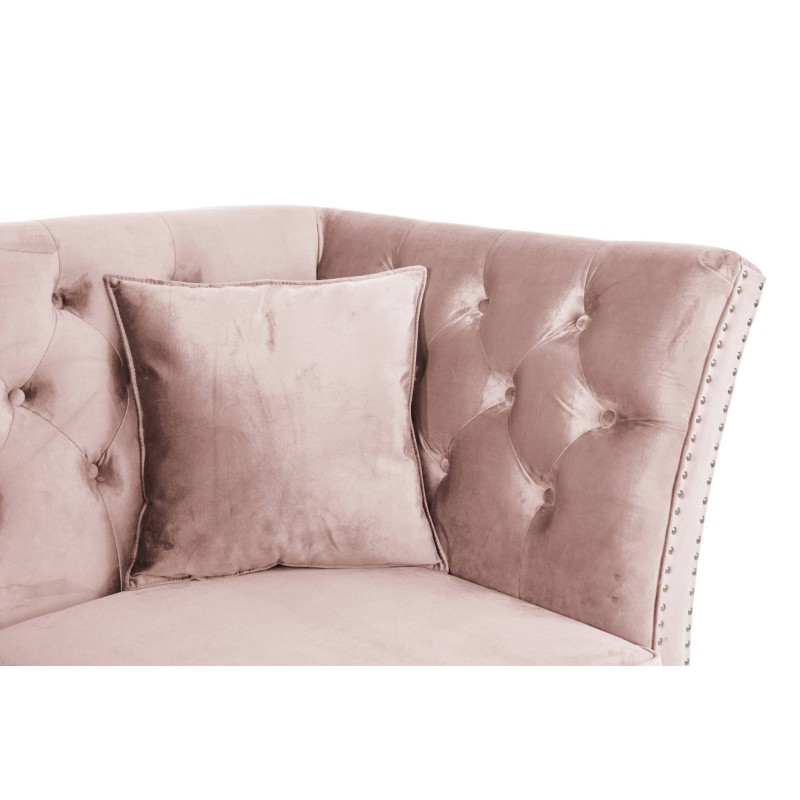 Διθέσιος Καναπές Chesterfield Queen Βελούδο Ροζ Γιασεμί 175×92×92 εκ