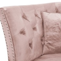 Διθέσιος Καναπές Chesterfield Queen Βελούδο Ροζ Γιασεμί 175×92×92 εκ
