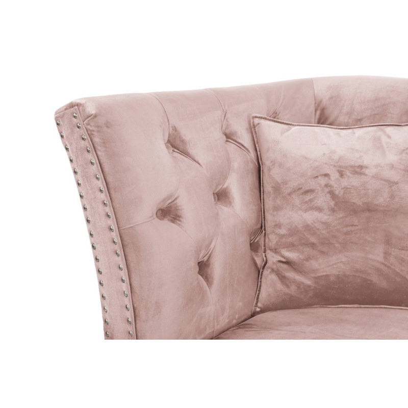 Διθέσιος Καναπές Chesterfield Queen Βελούδο Ροζ Γιασεμί 175×92×92 εκ