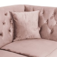 Διθέσιος Καναπές Chesterfield Queen Βελούδο Ροζ Γιασεμί 175×92×92 εκ