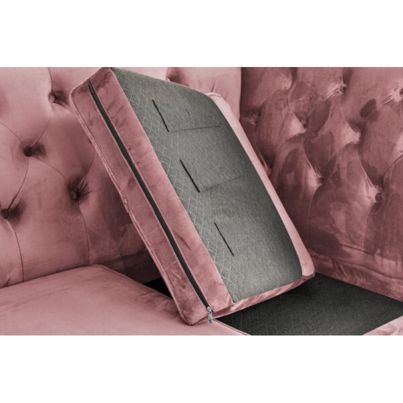 Διθέσιος Καναπές Chesterfield Queen Βελούδο Σάπιο Μήλο 175×92×92 εκ