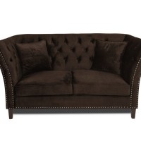 Διθέσιος Καναπές Chesterfield Queen Βελούδο Vintage Σκούρο Καφέ 175×92×92 εκ