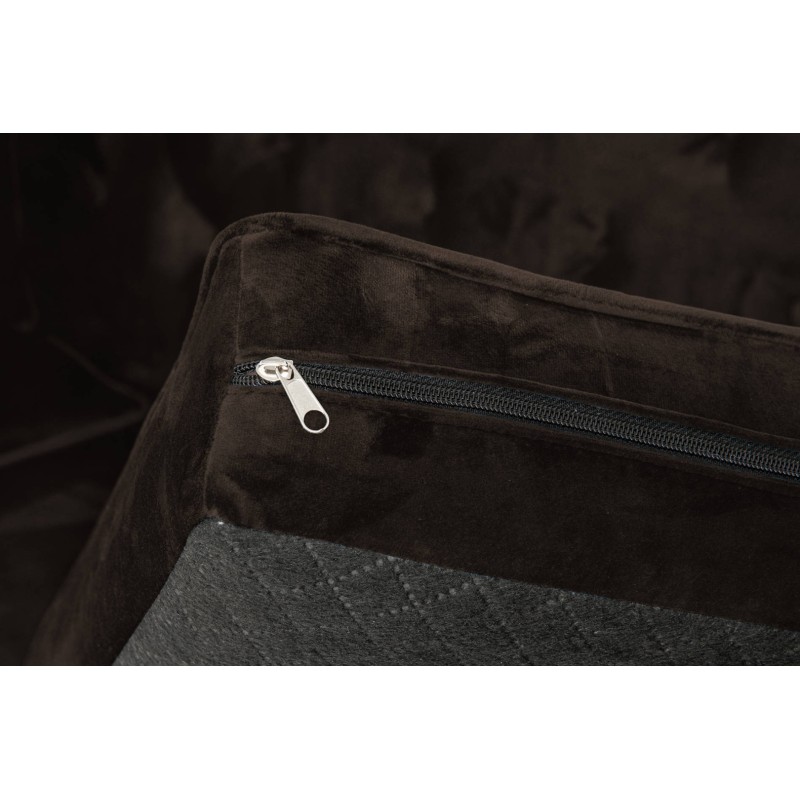 Διθέσιος Καναπές Chesterfield Queen Βελούδο Vintage Σκούρο Καφέ 175×92×92 εκ