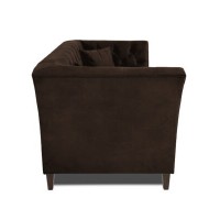 Διθέσιος Καναπές Chesterfield Queen Βελούδο Vintage Σκούρο Καφέ 175×92×92 εκ