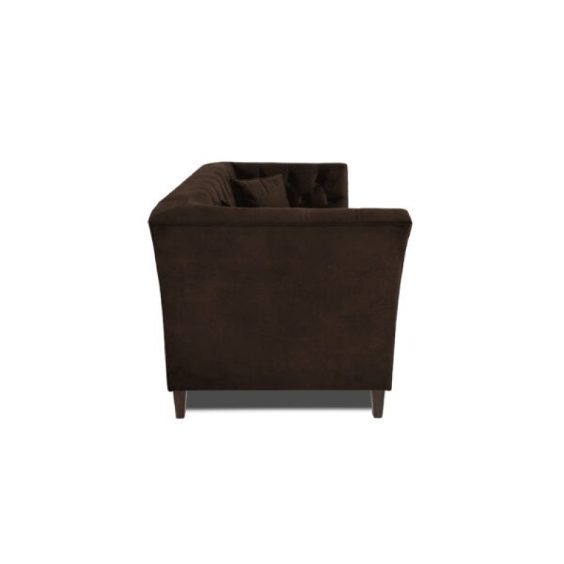 Διθέσιος Καναπές Chesterfield Queen Βελούδο Vintage Σκούρο Καφέ 175×92×92 εκ