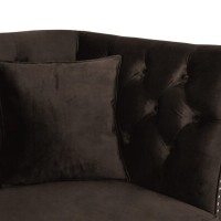 Διθέσιος Καναπές Chesterfield Queen Βελούδο Vintage Σκούρο Καφέ 175×92×92 εκ
