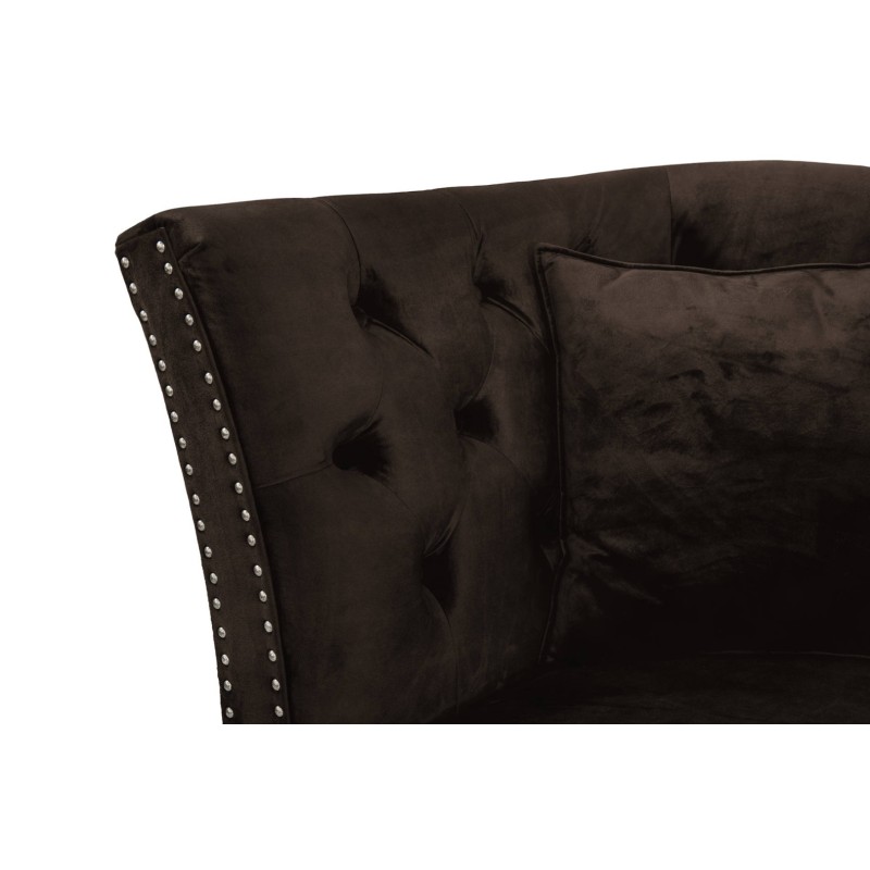 Διθέσιος Καναπές Chesterfield Queen Βελούδο Vintage Σκούρο Καφέ 175×92×92 εκ