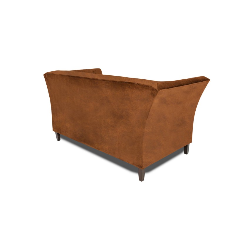 Διθέσιος Καναπές Chesterfield Queen Ύφασμα Vintage Καφέ Κονιάκ 175×92×92 εκ