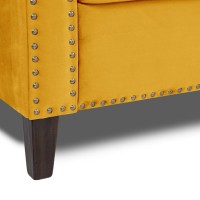 Διθέσιος Καναπές Chesterfield Queen Βελούδο Κίτρινο 175×92×92 εκ