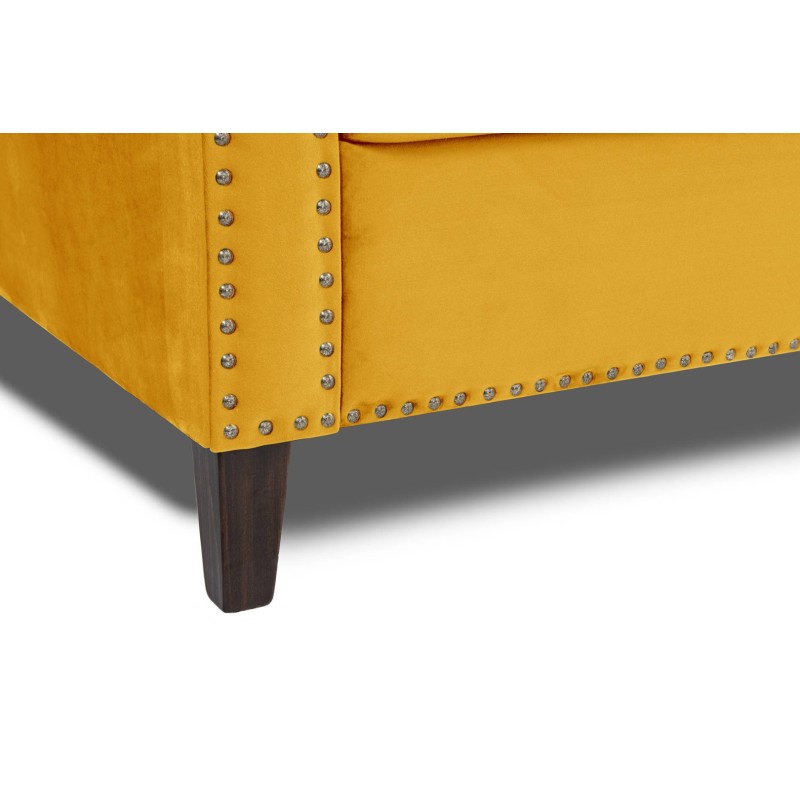 Διθέσιος Καναπές Chesterfield Queen Βελούδο Κίτρινο 175×92×92 εκ