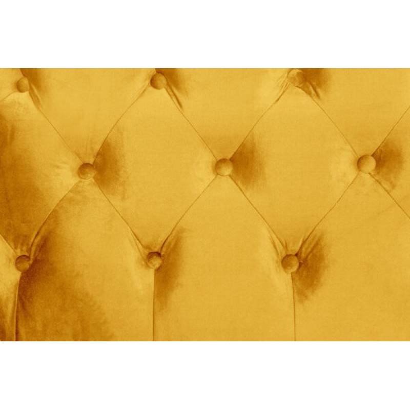 Διθέσιος Καναπές Chesterfield Queen Βελούδο Κίτρινο 175×92×92 εκ