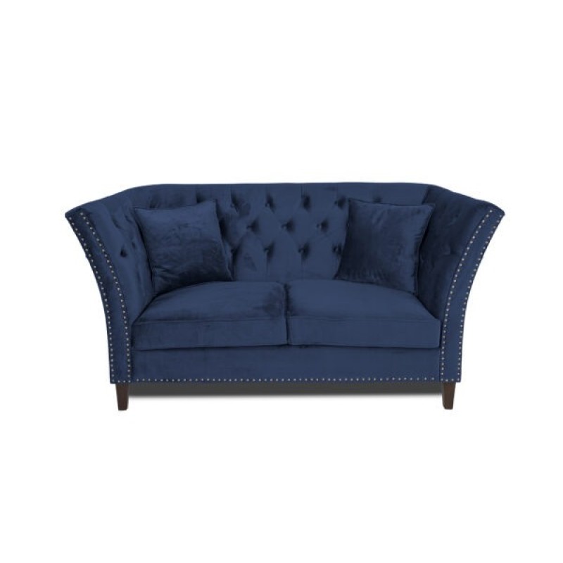 Διθέσιος Καναπές Chesterfield Queen Βελούδο Μπλε 175×92×92 εκ