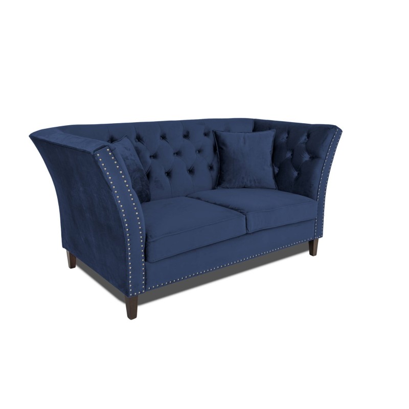 Διθέσιος Καναπές Chesterfield Queen Βελούδο Μπλε 175×92×92 εκ