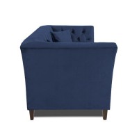 Διθέσιος Καναπές Chesterfield Queen Βελούδο Μπλε 175×92×92 εκ
