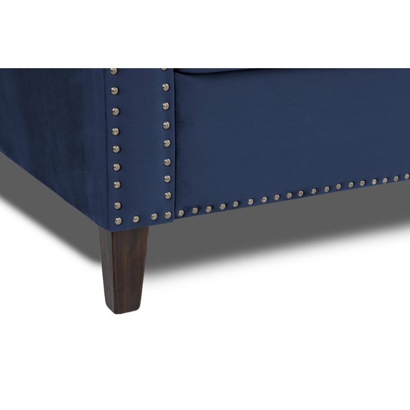 Διθέσιος Καναπές Chesterfield Queen Βελούδο Μπλε 175×92×92 εκ