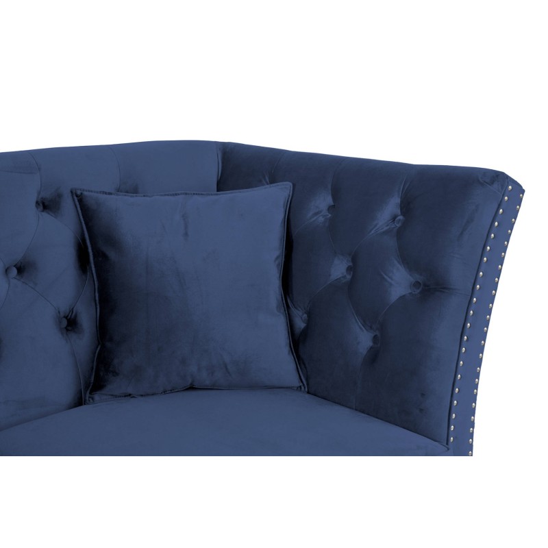 Διθέσιος Καναπές Chesterfield Queen Βελούδο Μπλε 175×92×92 εκ
