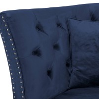 Διθέσιος Καναπές Chesterfield Queen Βελούδο Μπλε 175×92×92 εκ