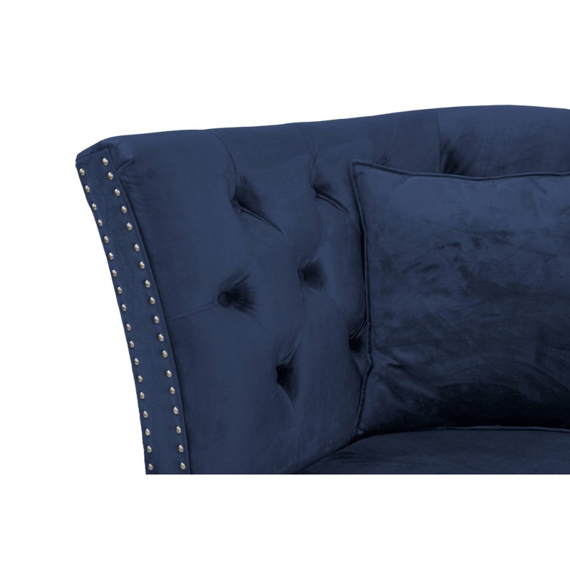 Διθέσιος Καναπές Chesterfield Queen Βελούδο Μπλε 175×92×92 εκ