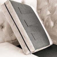 Τριθέσιος Καναπές Chesterfield Queen Βελούδο Μπεζ 215×92×92 εκ
