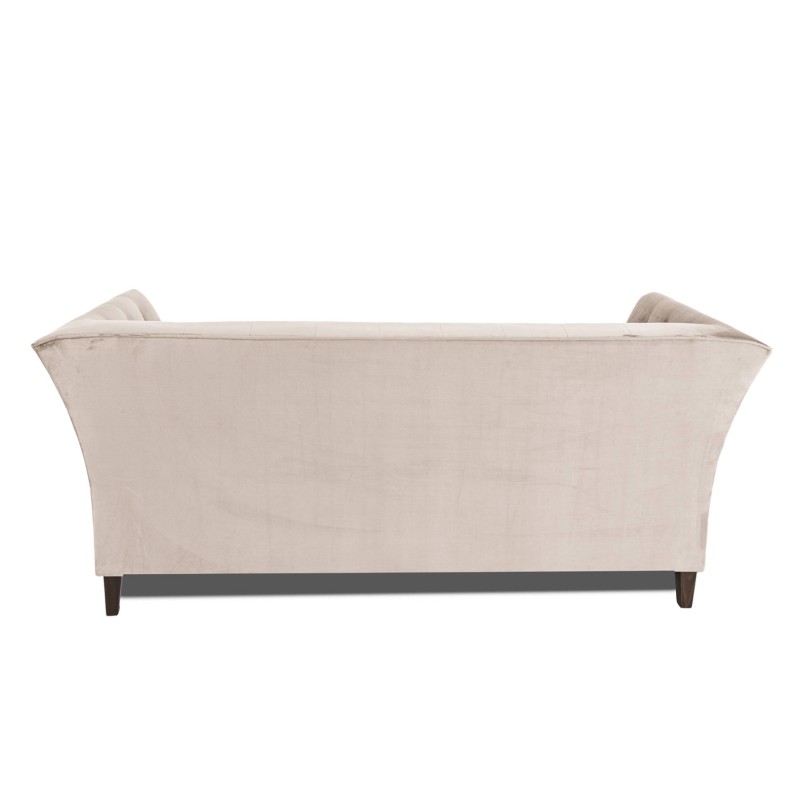 Τριθέσιος Καναπές Chesterfield Queen Βελούδο Μπεζ 215×92×92 εκ
